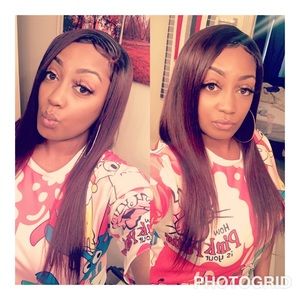 Mahogany human hair wig 20 inch